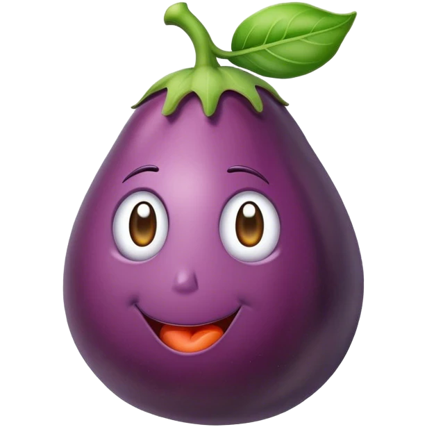 Eggplant inside peach emoji