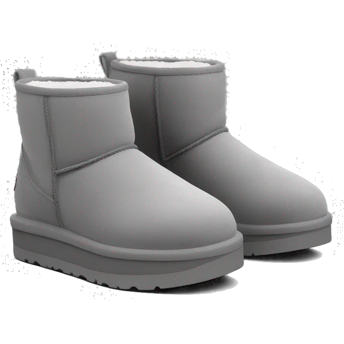 2 ugg boots mini platform grey clean aesthetic emoji