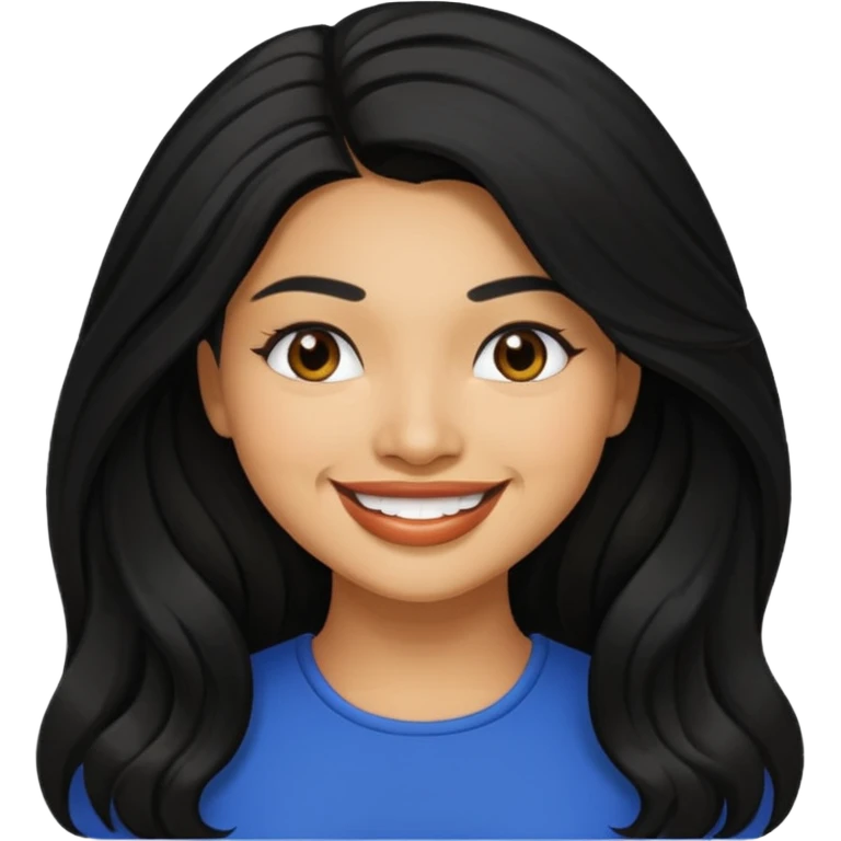 Vanessa White with black long hair emoji