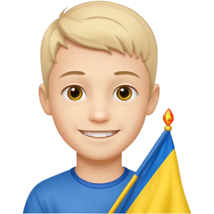 The Ukrainian boy with flag emoji
