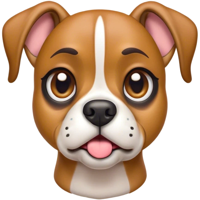 Cinematic Comical Fawn Boxer Dog Portrait Emoji, Head tilted dramatically with an exaggeratedly shocked or offended expression, featuring a sleek fawn coat with a distinctive white muzzle, wide, expressive brown eyes filled with exaggerated disbelief, Simplified yet hilariously expressive features, highly detailed, glowing with a slightly sassy glow, high shine, dramatic yet playful, stylized with an air of attitude, bright and endearing, soft glowing outline, capturing the essence of a sassy and over-the-top guardian, so meme-worthy it feels like it could side-eye its way into internet fame instantly! emoji