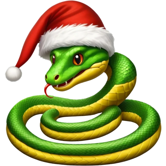 Snake with a Santa hat emoji