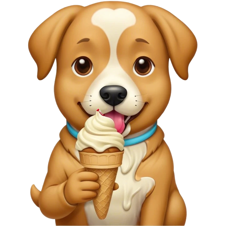 Dog eating ice cream  emoji