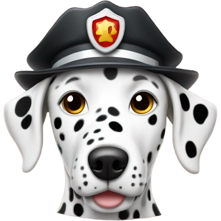 Dalmatian with a fireman hat ￼ emoji