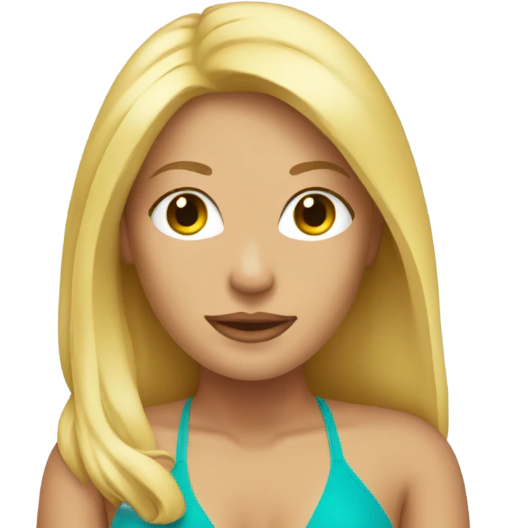 blonde woman wearing bikini emoji
