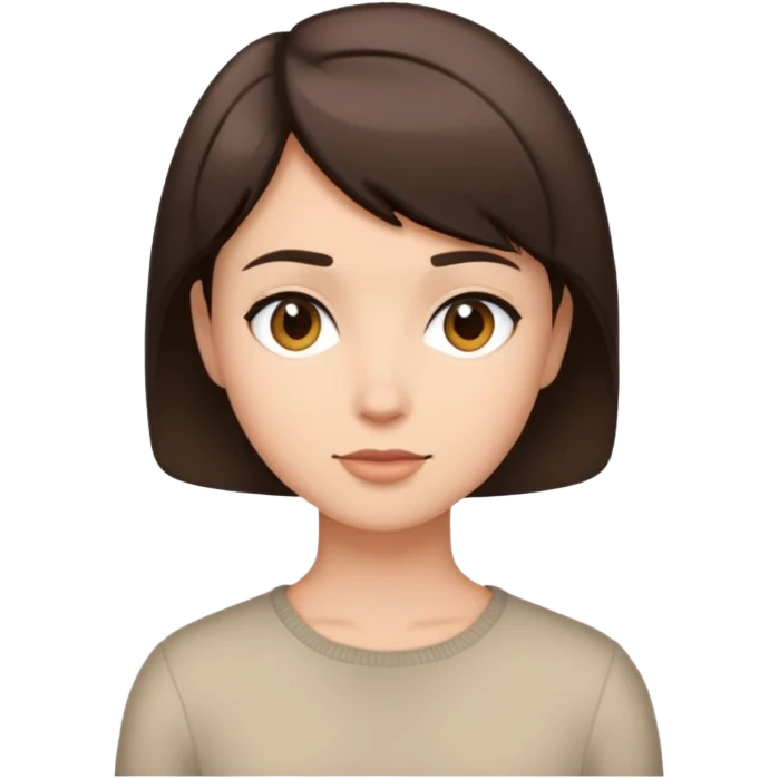 Brunette short hair  emoji