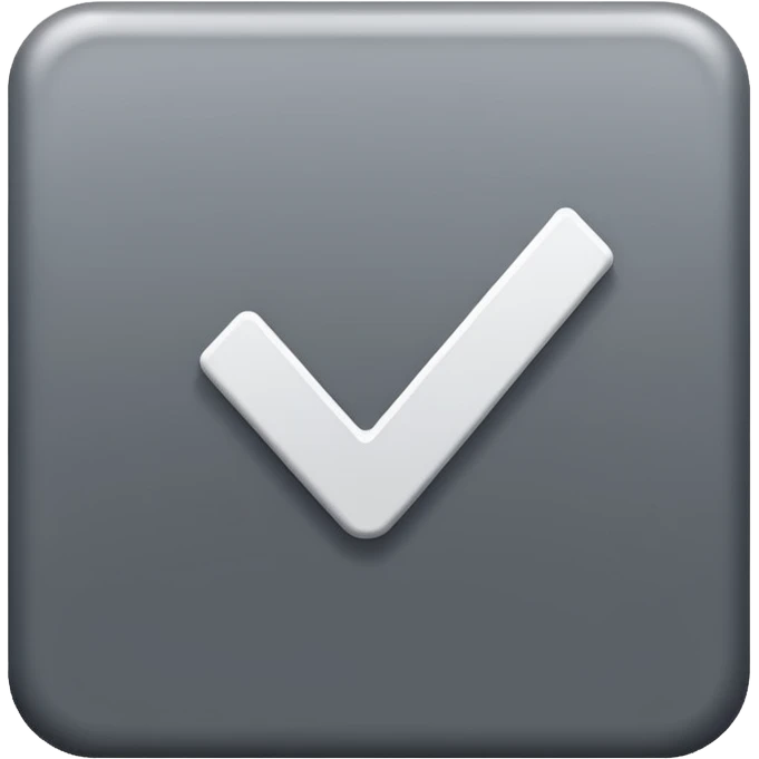 A white check inside a gray square that is tilted to the side a little bit emoji