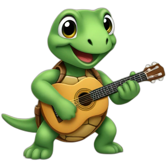 Tortue qui joue de la guitare emoji