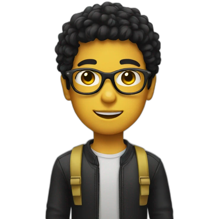 boy with yellow tinted glasses and combed black hair  emoji