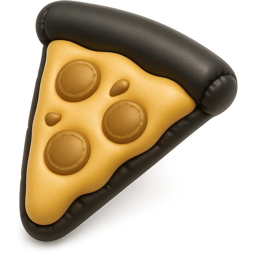plushie style slice of pizza, balloon style, shiny and puffy emoji