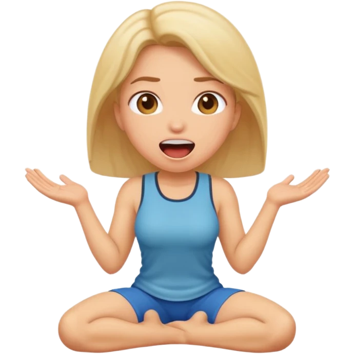 Голая девушка на коленях с открытым ртом emoji