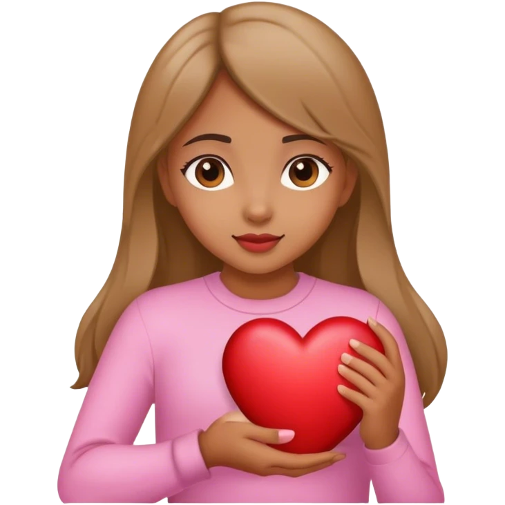 A girl with a heart (it’s Valentine’s Day) emoji
