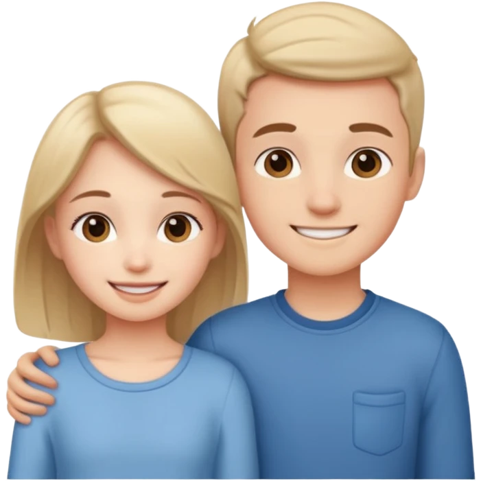 Cute Boy And Cute Girl Standing Love  emoji