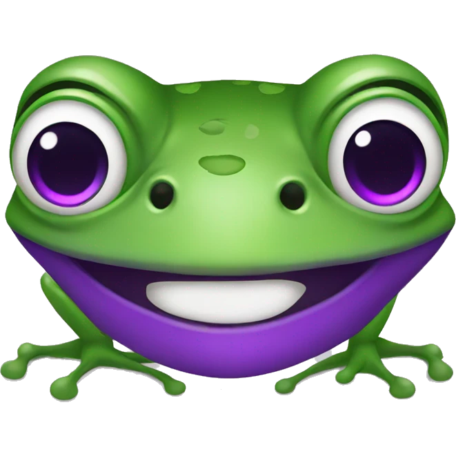 Frog with purple eyes emoji