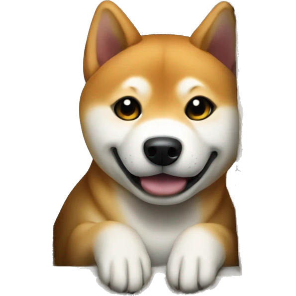 shiba inu peaking at the corner emoji