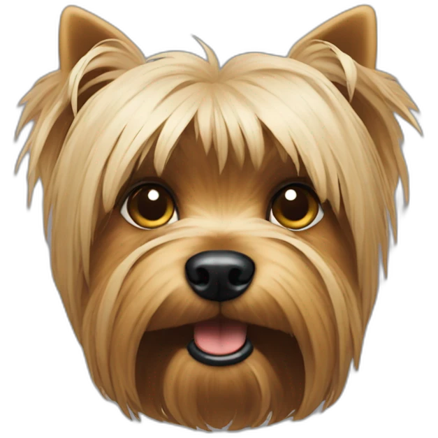 An unhappy Yorkshire Terrier emote emoji