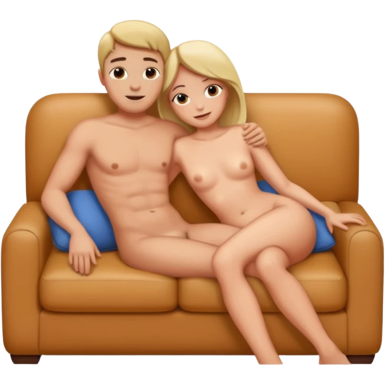 Couple laying down on couch together nude emoji
