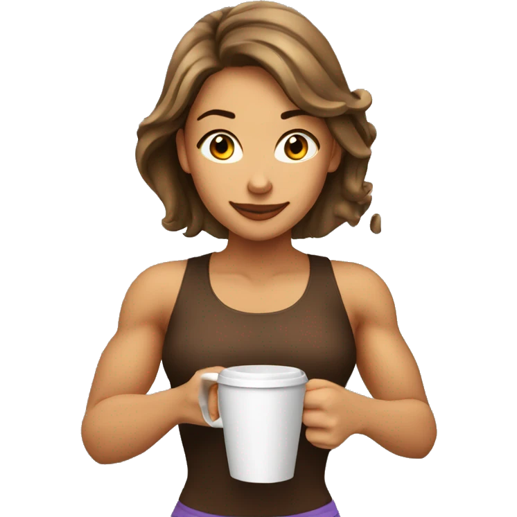 Super fit girl drinking coffee emoji