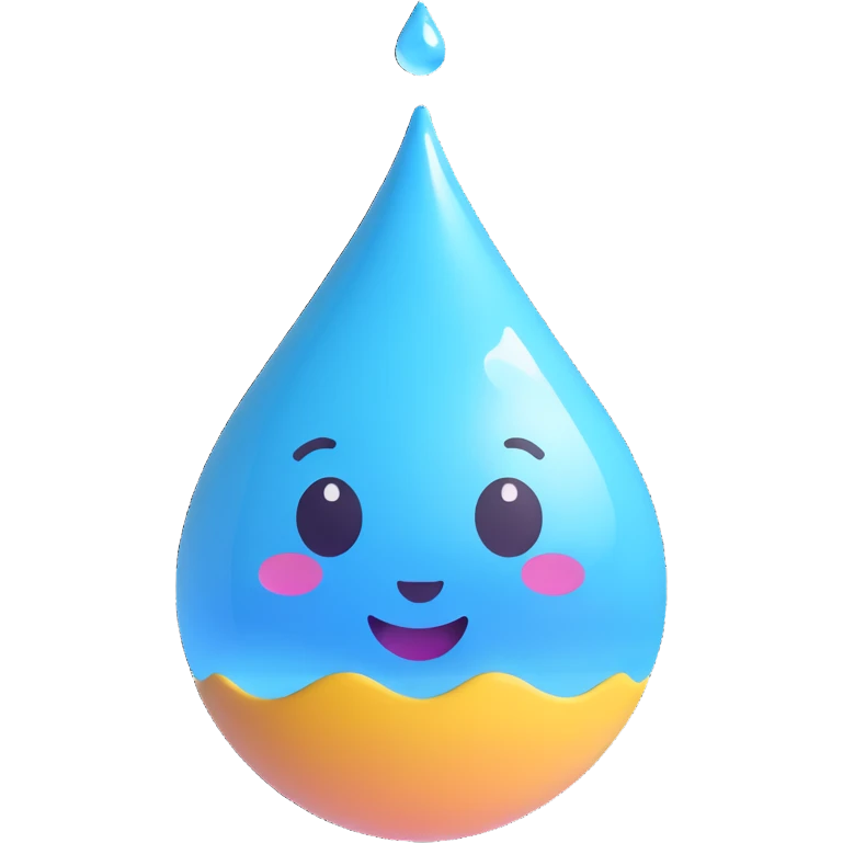 water droplet object 3D emoji style emoji