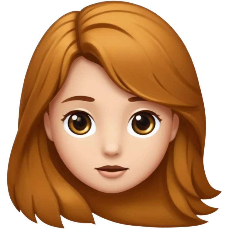 Ein braunhaariges Mädchen mit langen glatten Haaren und sitzend auf einem Braunen Pferd mit schwarzer Mähne  emoji