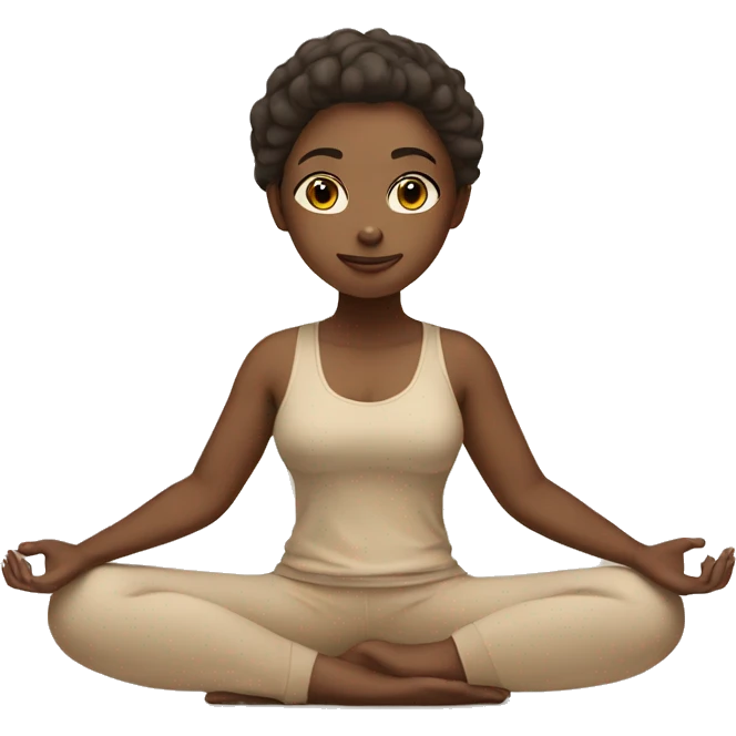 girl in beige clothes doing yoga emoji