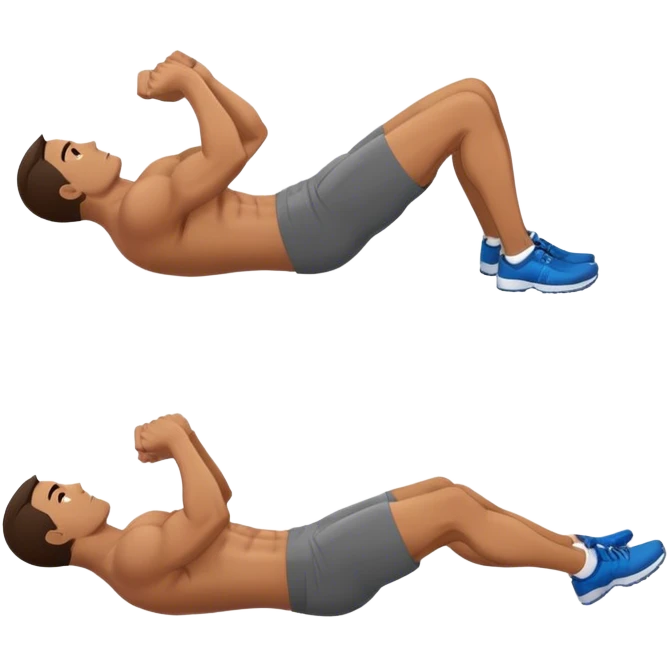 side-view of guy doing decline-crunches emoji