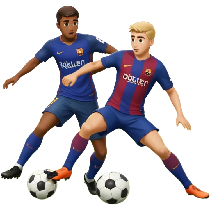 piłkarz kosi drugiego piłkarza barcelony emoji