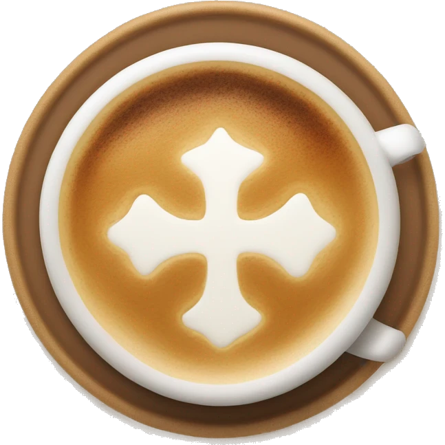 Latte with art of cross emoji