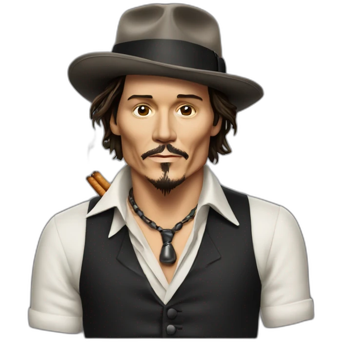 johnny depp with cigarrets emoji
