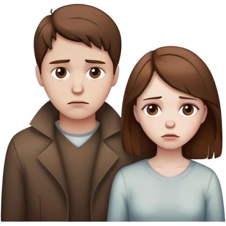 brown hair sad broken heart couple emoji
