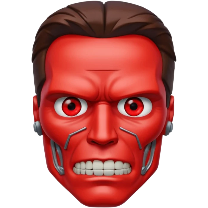 half face metal Terminator Arnold Schwarzenegger Red eyed  emoji