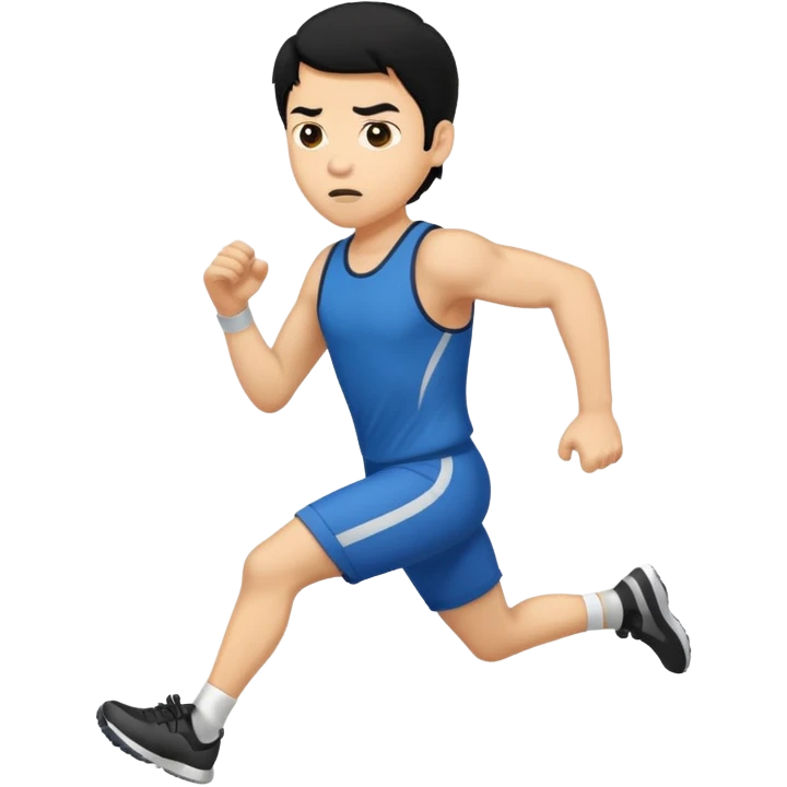 light skin man  black hair running emoji