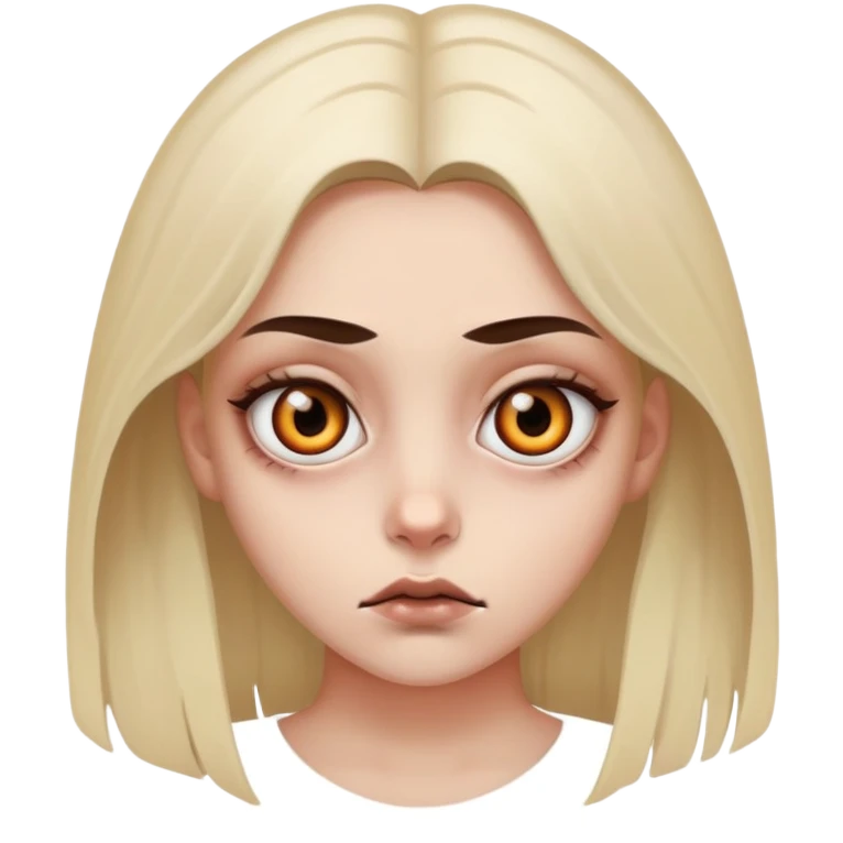 Girl with scary eyes emoji