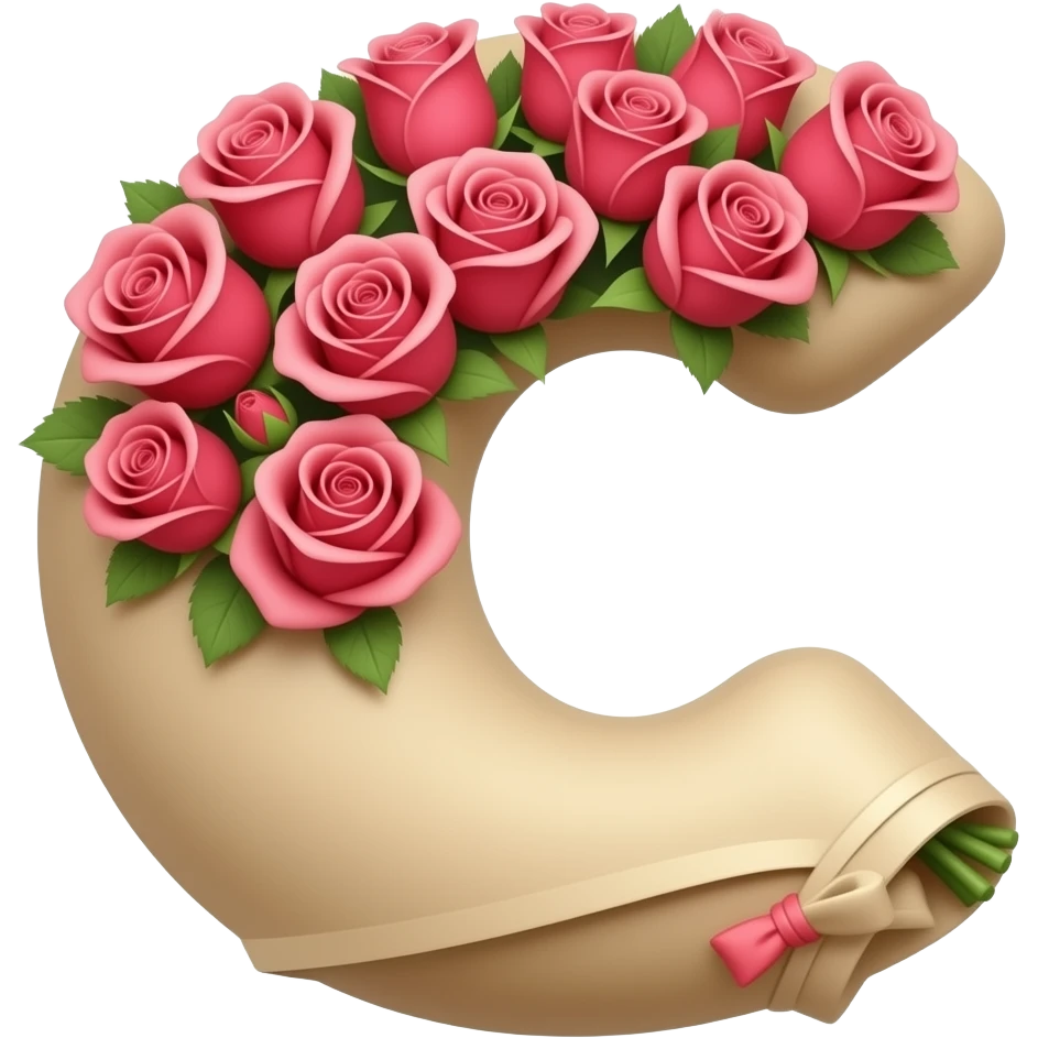 Letra C en forma de ramo de rosas emoji