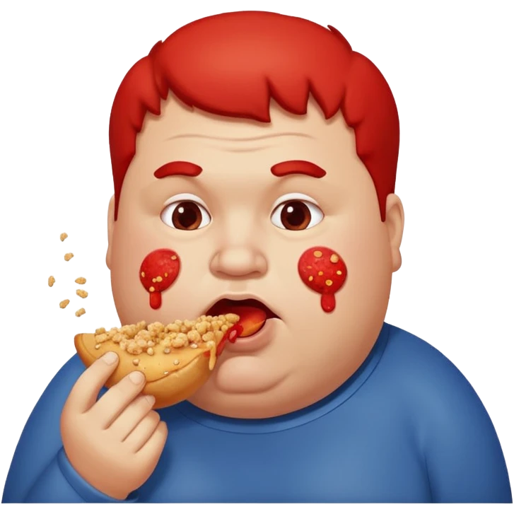 Fat guy eating food emoji
