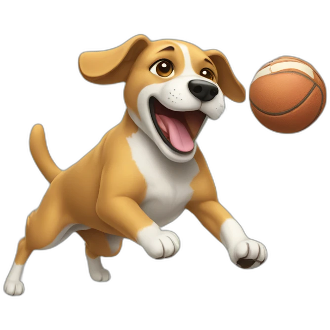 dog catching a ball emoji