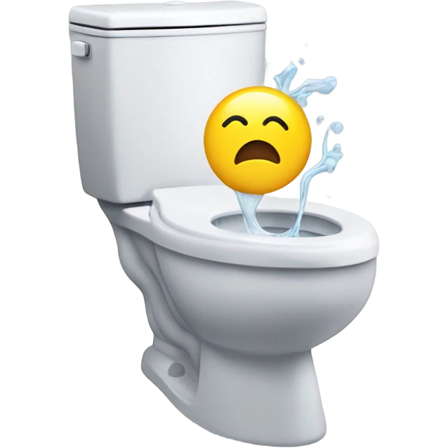 A toilet sprayong water out of the lid emoji