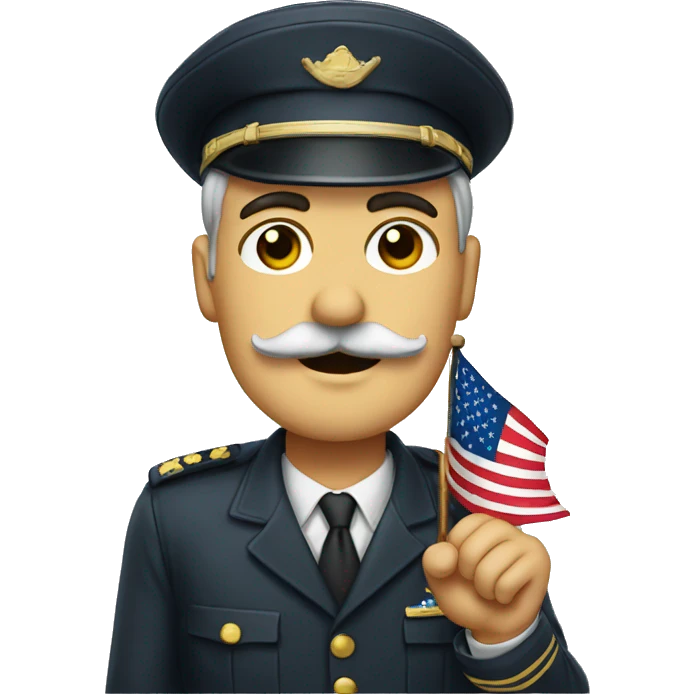 man with mustache saluting the flag emoji
