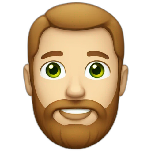 white guy with green eyes and a brown beard emoji