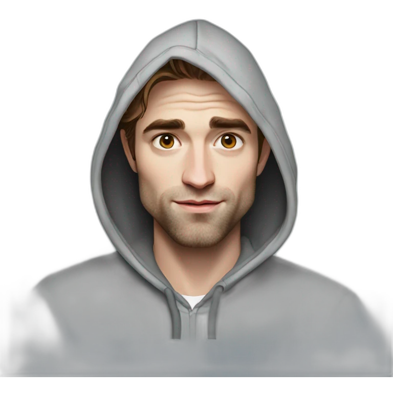 robert-pattinson cartoon wearing hoody emoji