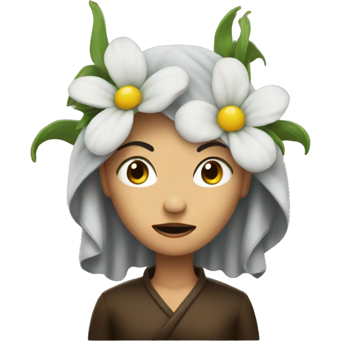 an evil woman flower emoji