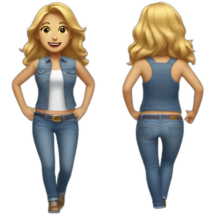 bouncing girl from texas in jeans emoji