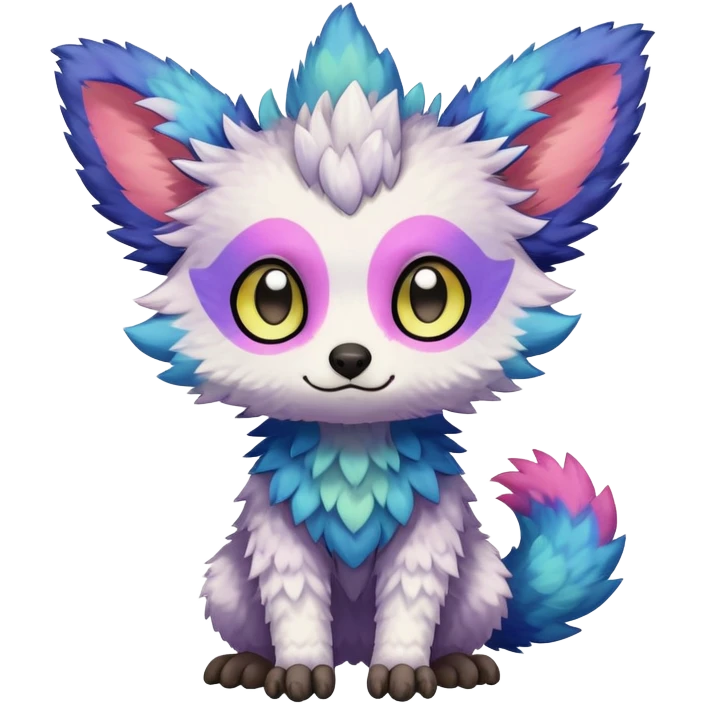  Colorful Kawaii Trico FurSona Fakemon Full Body emoji