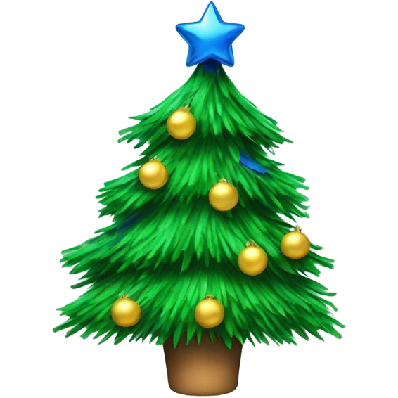 Christmas tree with blue tinsel emoji
