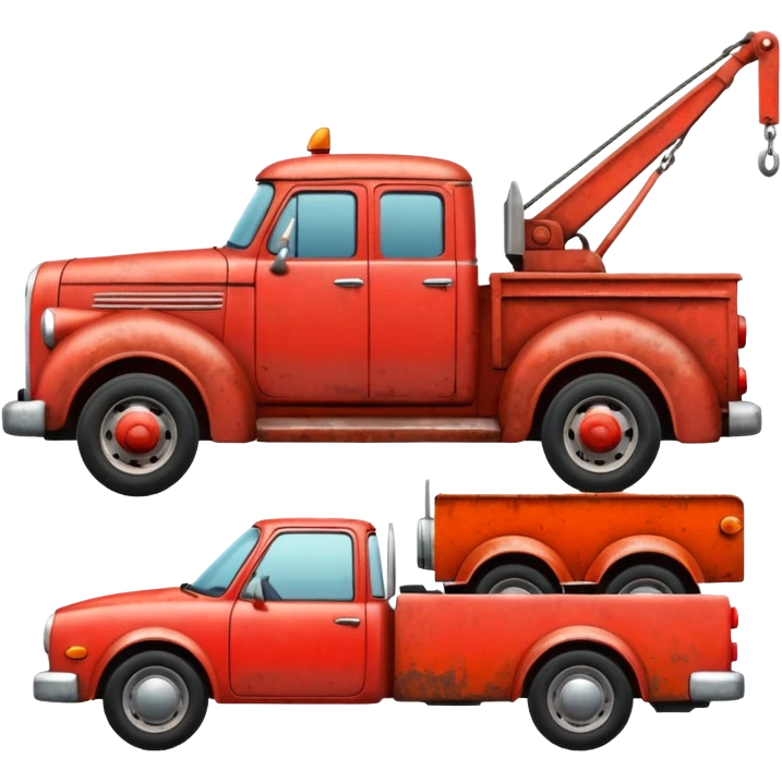 A car towed by a towing truck  emoji