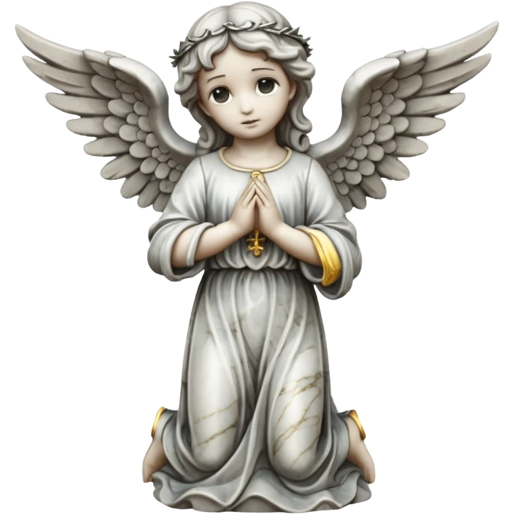 Realistic Gothic marble statue of an angel emoji