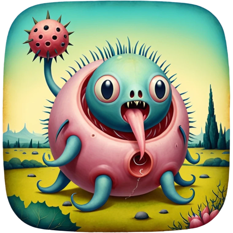 solarpunk - hieronymus bosch phantasmagoric mutant creatures from the garden of earthly delights emoji