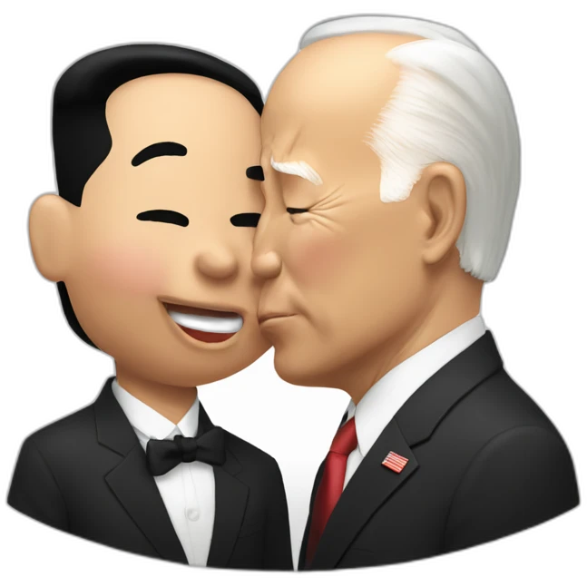 Kim Jong-un kiss biden emoji