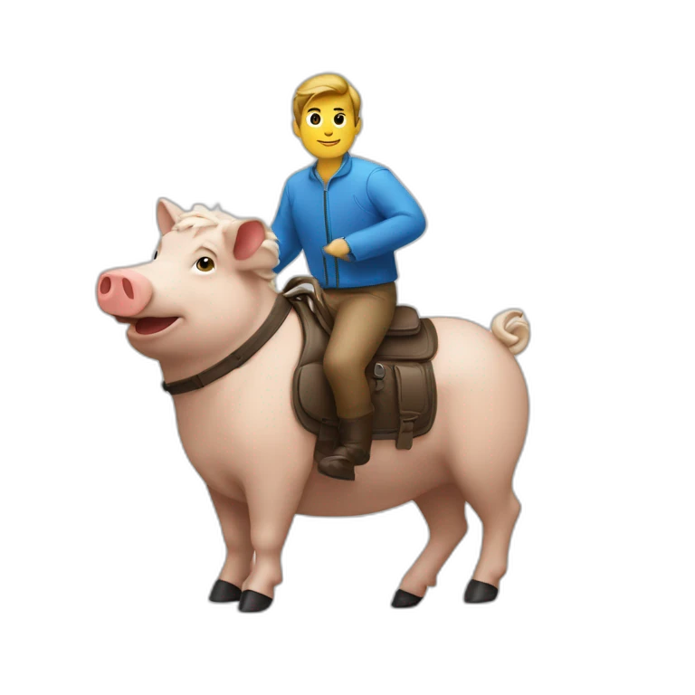 Un homme sur un cochon emoji