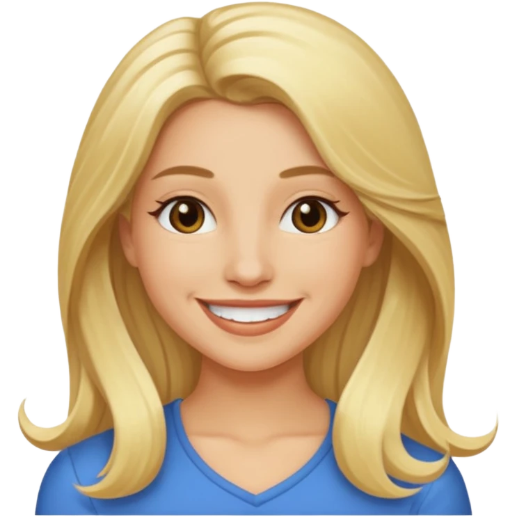 Adrienne Balion with long blonde hair emoji